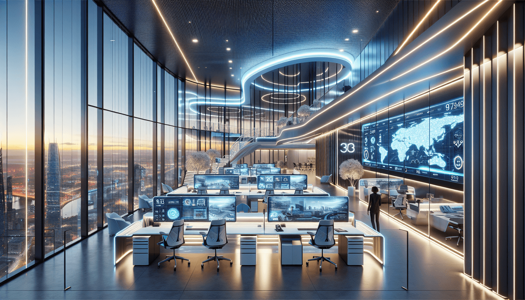 Futuristic office environment